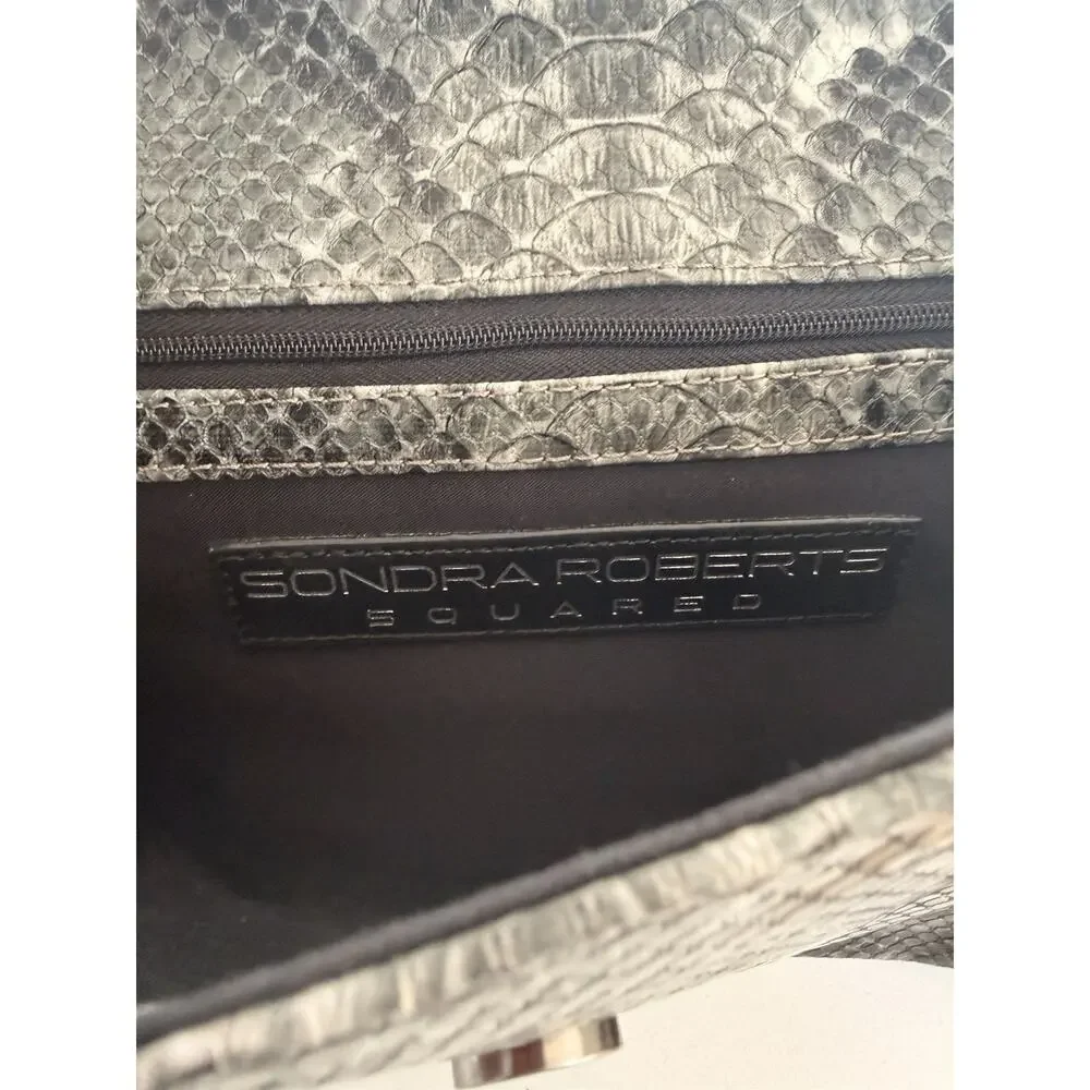 Saundra Roberts Squared Snakeskin Clutch Purse